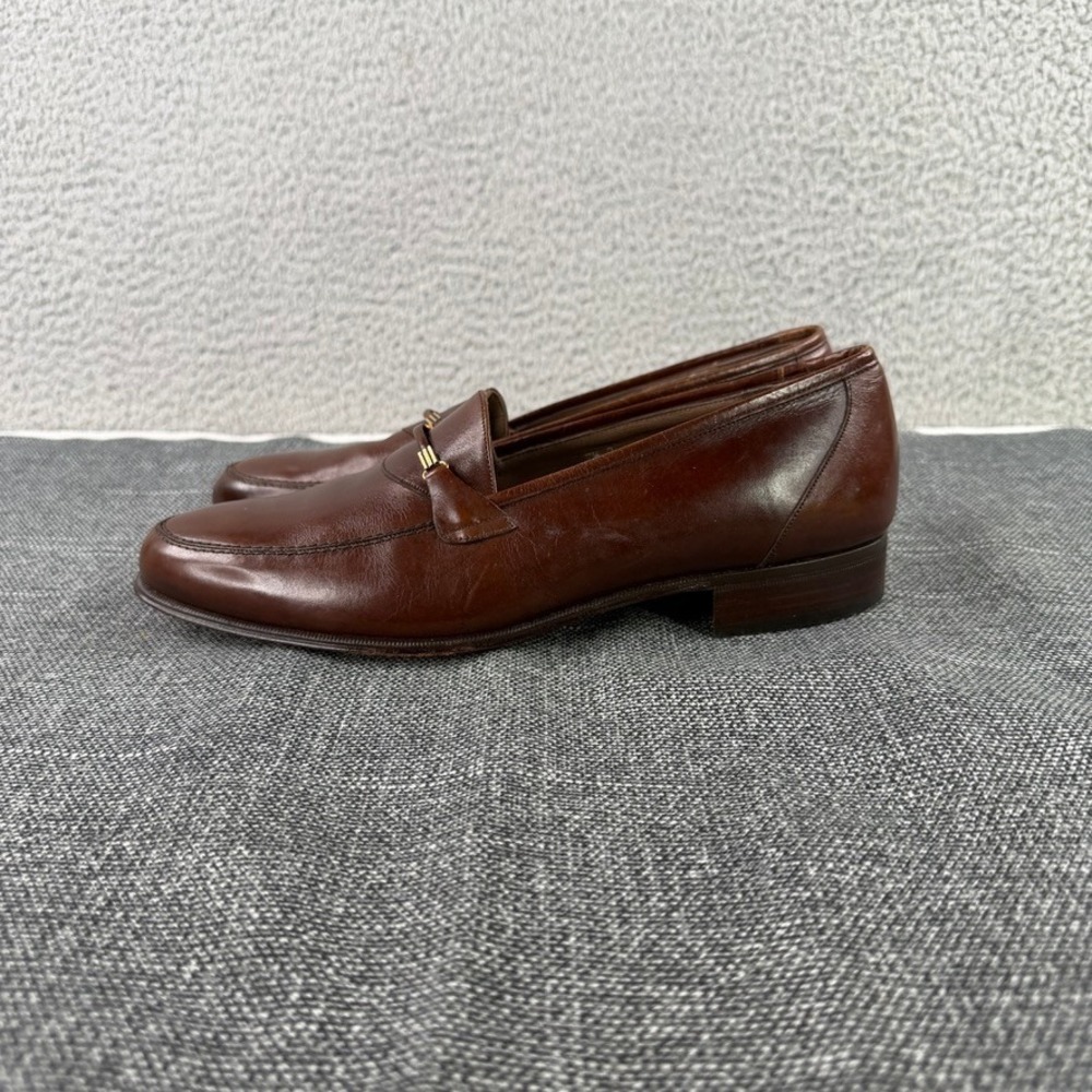 Bally Alonzo Loafers Mens 7.5 D Brown Leather Bit Slip On Made in Switzerland